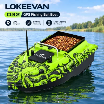 Bateau d'appâtage GPS sans fil, double moteur