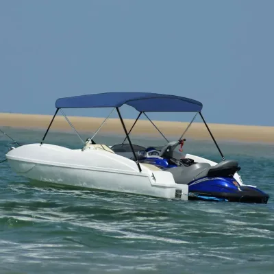 Bimini bleu marine à 2 arceaux, 180 cm