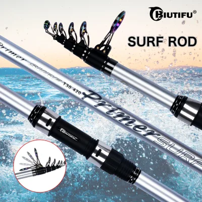 Canne télescopique de surfcasting en carbone
