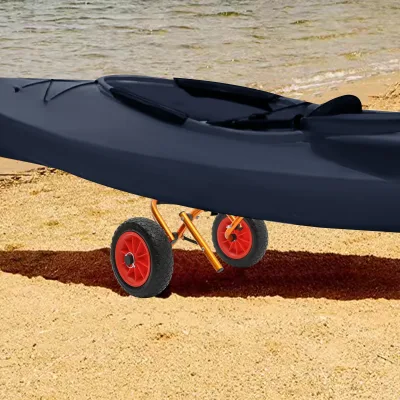 Chariot pliable de kayak en aluminium orange – image 2