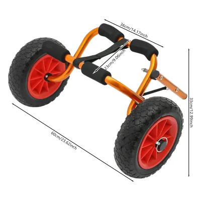 Chariot pliable de kayak en aluminium orange – image 3