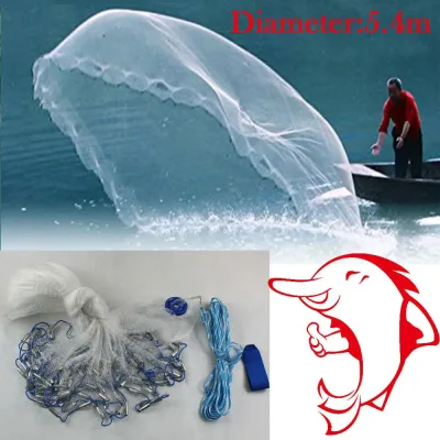 Épervier de pêche rond bleu et blanc – image 3
