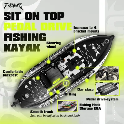 Kayak à pédales gonflable de pêche – image 3