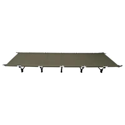 Lit de camping pliant vert armée – image 2