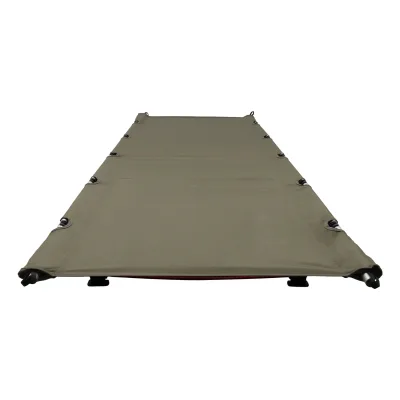 Lit de camping pliant vert armée – image 3