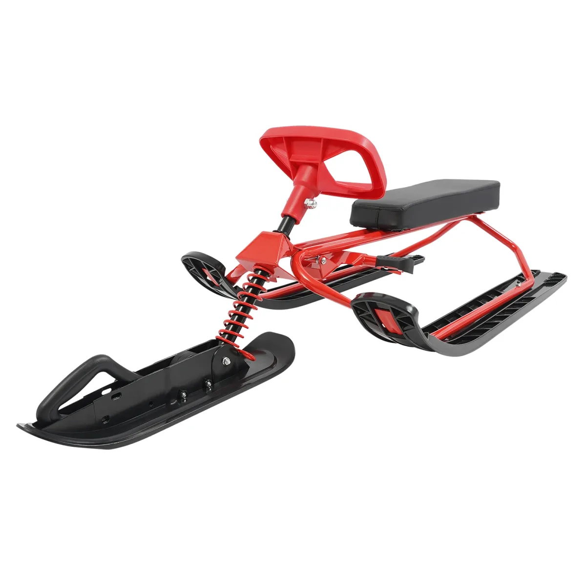 Luge à volant rouge et noire, acier et PU