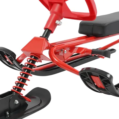 Luge à volant rouge et noire, acier et PU – image 2