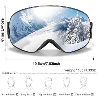 Lunettes de ski multicolores anti-buée – image 3
