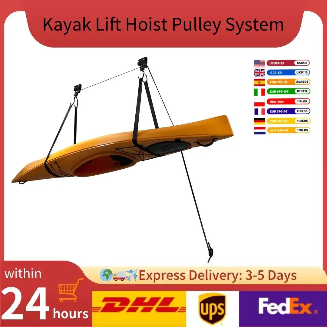 Palan de levage pour kayak, noir