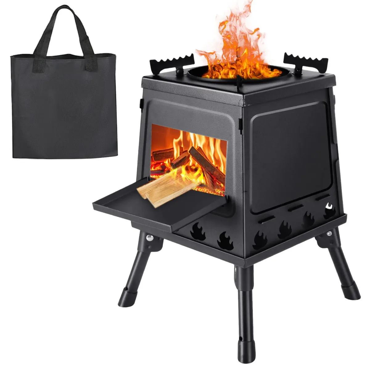 Réchaud de camping pliant en acier au carbone