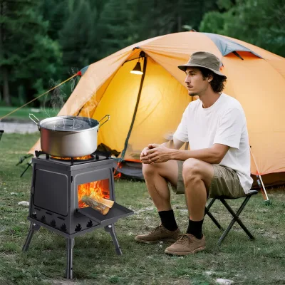 Réchaud de camping pliant en acier au carbone – image 2