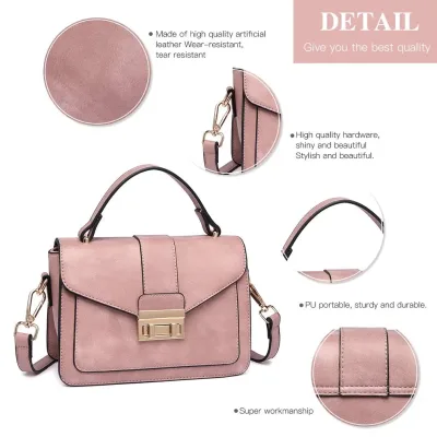 Sac à bandoulière carré simili cuir – image 3