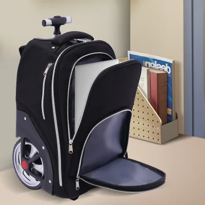 Sac à dos à roulettes 45 L noir avec cadenas