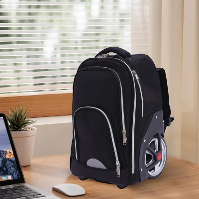 Sac à dos à roulettes 45 L noir avec cadenas – image 2