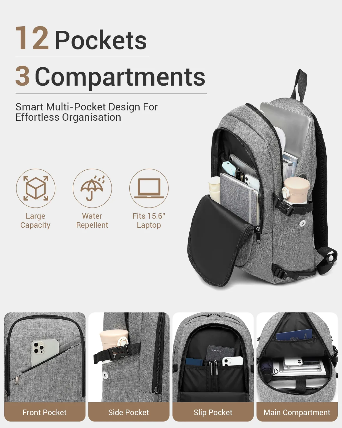 Sac à dos antivol pour ordinateur