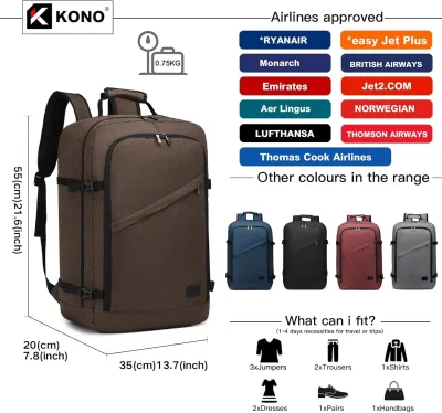 Sac à dos de voyage 38 L bagage cabine – image 2