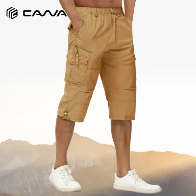 Short capri homme en coton, huit poches