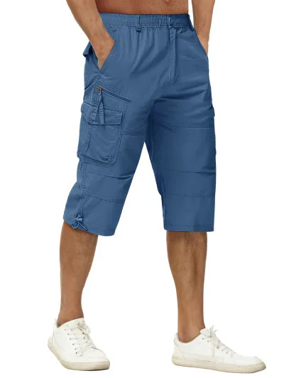 Short capri homme en coton, huit poches – image 2