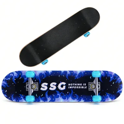 Skateboard complet bleu en érable