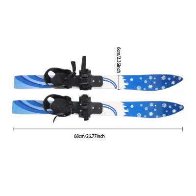 Skis et bâtons bleus pour enfants – image 2