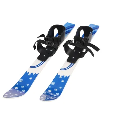 Skis et bâtons bleus pour enfants – image 3