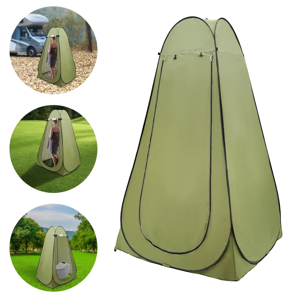 Tente de douche verte pour camping