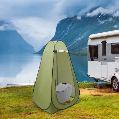 Tente de douche verte pour camping – image 3